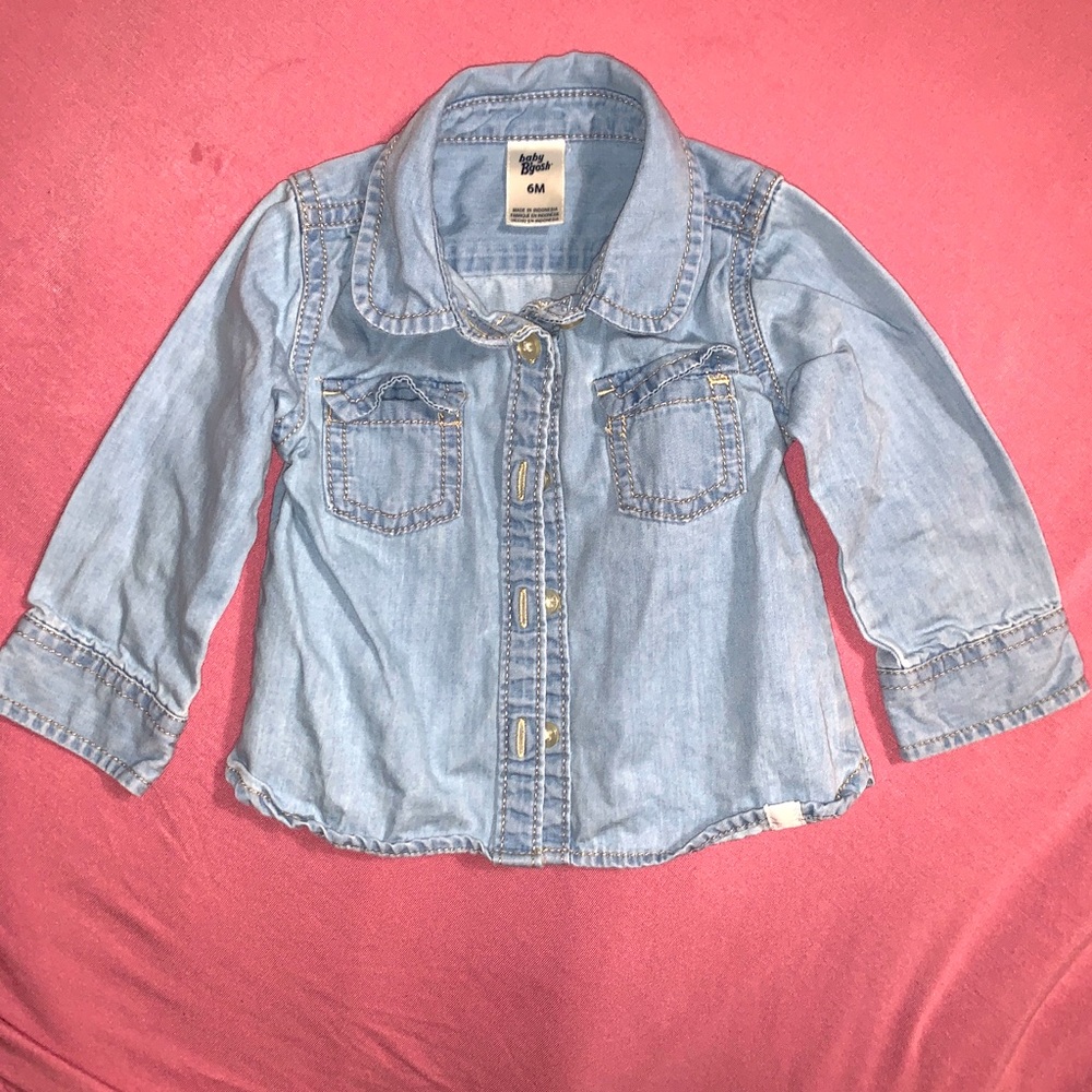 Baby girl blue Jean shirt